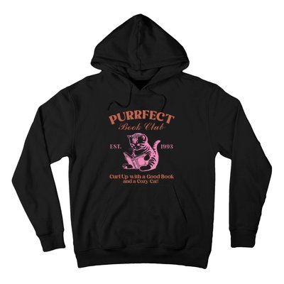 Purrfect Book Club Est 1993a Good Book A Cozy Cat Hoodie