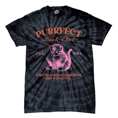 Purrfect Book Club Est 1993a Good Book A Cozy Cat Tie-Dye T-Shirt