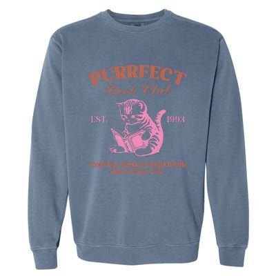 Purrfect Book Club Est 1993a Good Book A Cozy Cat Garment-Dyed Sweatshirt