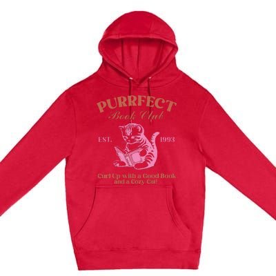 Purrfect Book Club Est 1993a Good Book A Cozy Cat Premium Pullover Hoodie