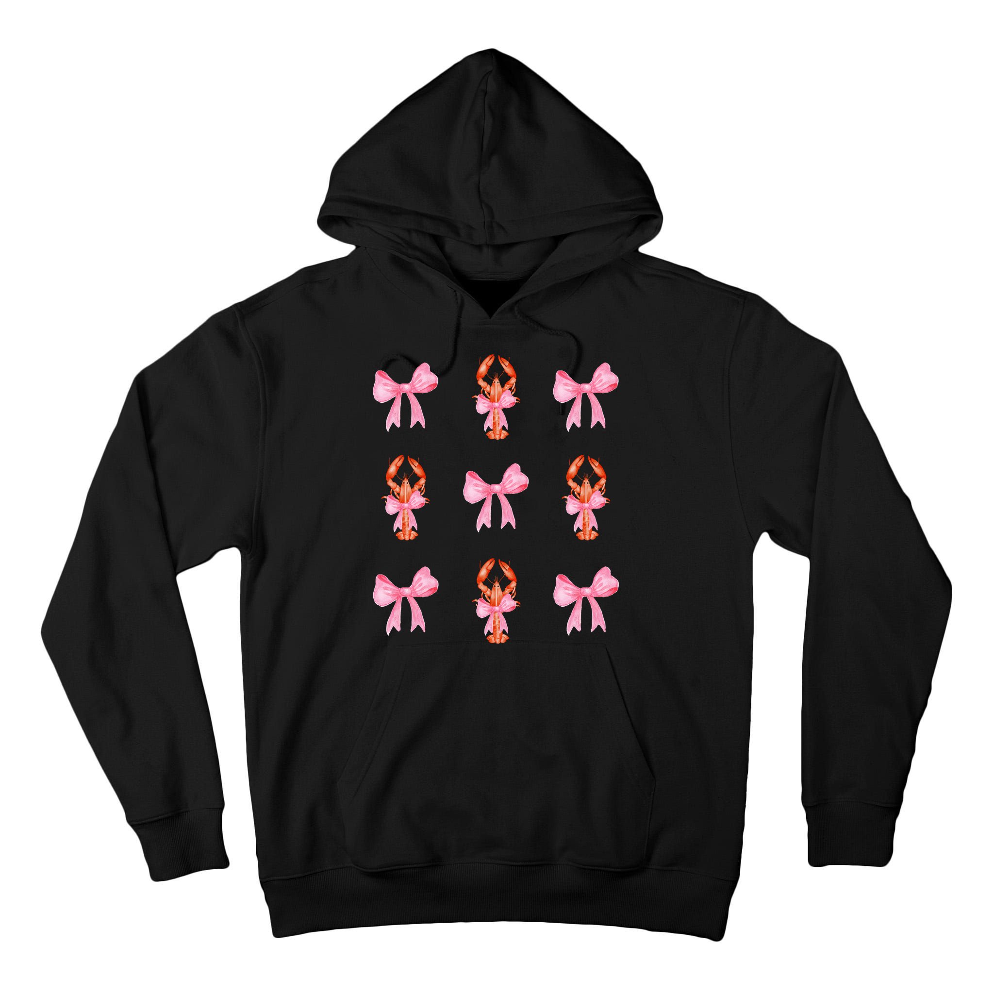 Pink Bow Cute Coquette Crawfish Y2k Clean Girl Aesthetic Tall Hoodie