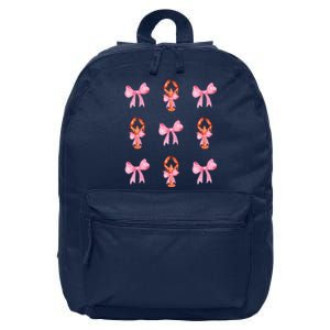 Pink Bow Cute Coquette Crawfish Y2k Clean Girl Aesthetic 16 in Basic Backpack