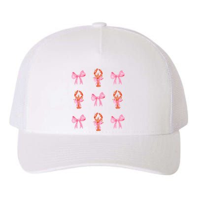 Pink Bow Cute Coquette Crawfish Y2k Clean Girl Aesthetic Yupoong Adult 5-Panel Trucker Hat