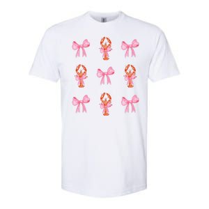 Pink Bow Cute Coquette Crawfish Y2k Clean Girl Aesthetic Softstyle CVC T-Shirt