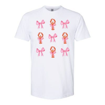 Pink Bow Cute Coquette Crawfish Y2k Clean Girl Aesthetic Softstyle CVC T-Shirt