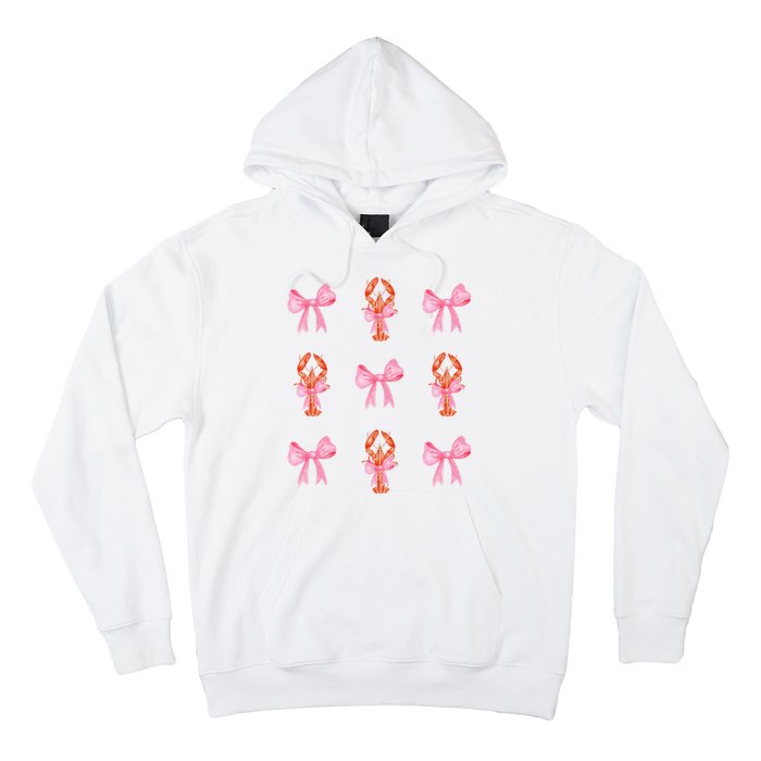 Pink Bow Cute Coquette Crawfish Y2k Clean Girl Aesthetic Hoodie