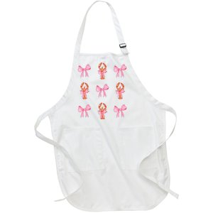 Pink Bow Cute Coquette Crawfish Y2k Clean Girl Aesthetic Full-Length Apron With Pockets