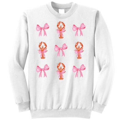 Pink Bow Cute Coquette Crawfish Y2k Clean Girl Aesthetic Sweatshirt