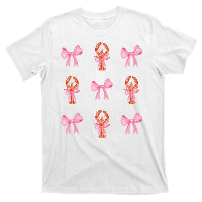 Pink Bow Cute Coquette Crawfish Y2k Clean Girl Aesthetic T-Shirt