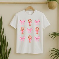 Pink Bow Cute Coquette Crawfish Y2k Clean Girl Aesthetic T-Shirt