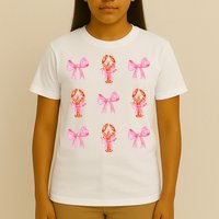Pink Bow Cute Coquette Crawfish Y2k Clean Girl Aesthetic T-Shirt