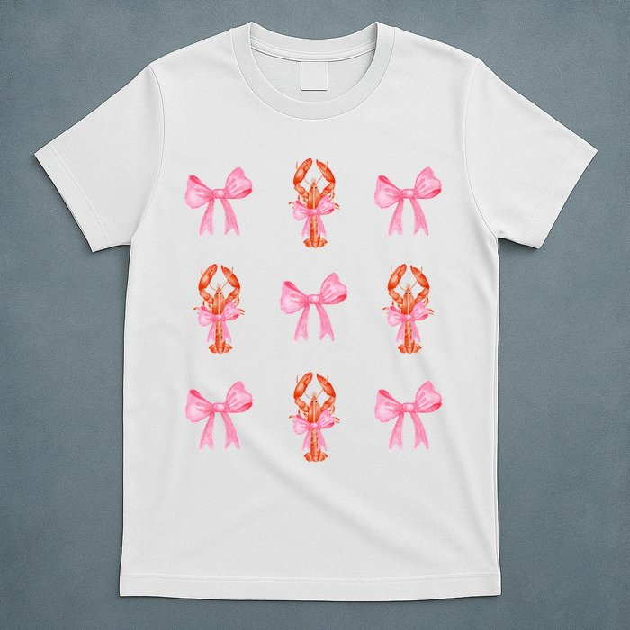 Pink Bow Cute Coquette Crawfish Y2k Clean Girl Aesthetic T-Shirt