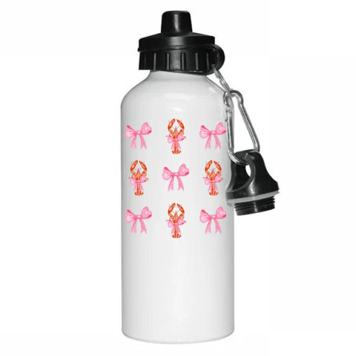 Pink Bow Cute Coquette Crawfish Y2k Clean Girl Aesthetic Aluminum Water Bottle