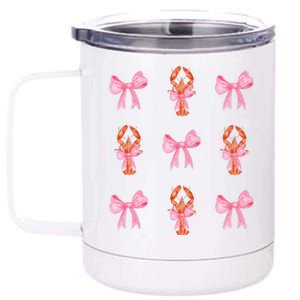 Pink Bow Cute Coquette Crawfish Y2k Clean Girl Aesthetic 12 oz Stainless Steel Tumbler Cup