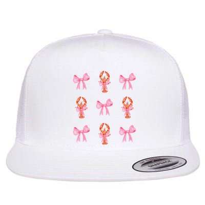 Pink Bow Cute Coquette Crawfish Y2k Clean Girl Aesthetic Flat Bill Trucker Hat