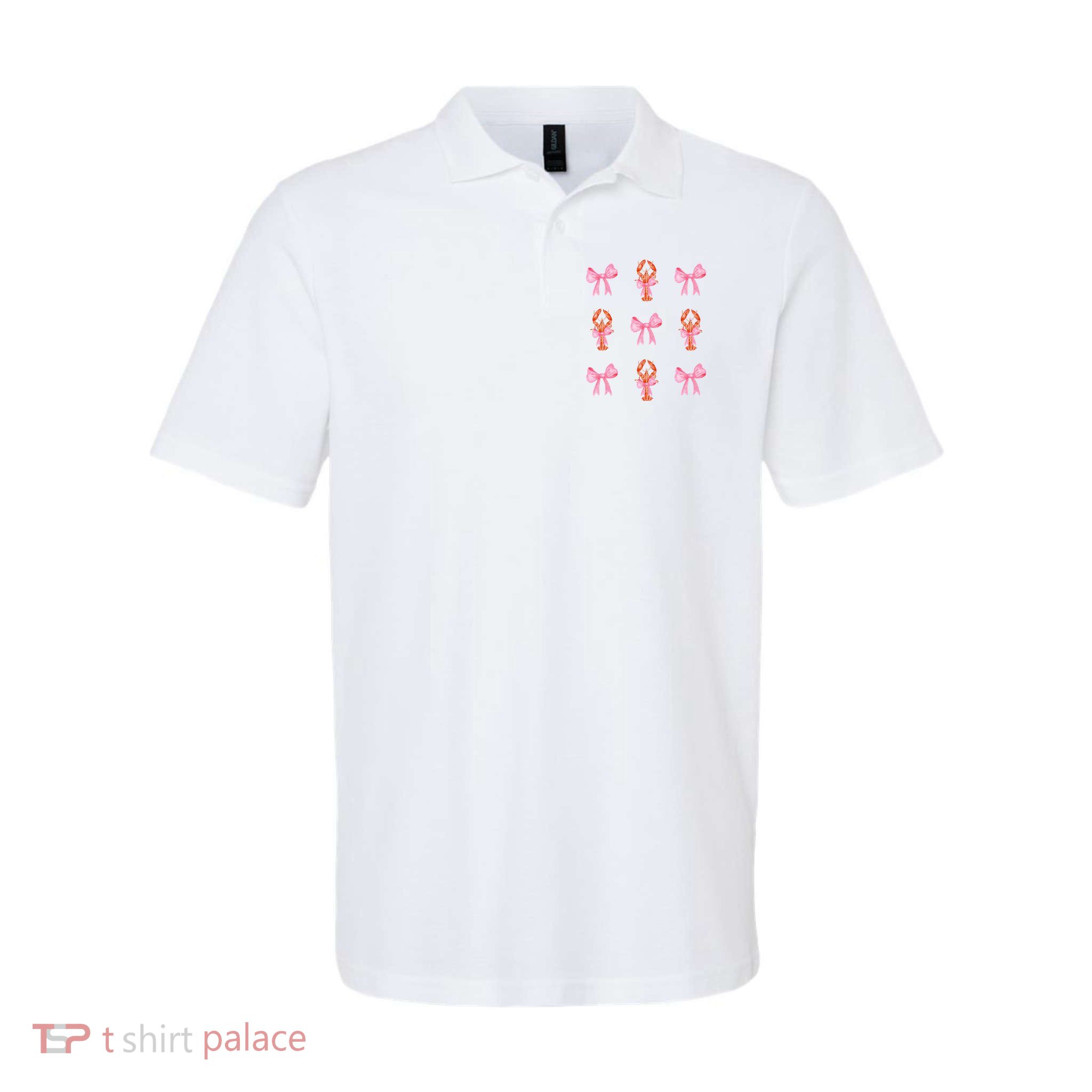Pink Bow Cute Coquette Crawfish Y2k Clean Girl Aesthetic Softstyle Adult Sport Polo