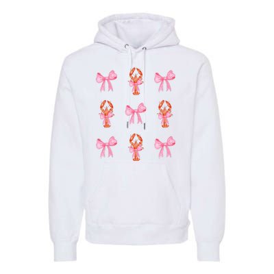 Pink Bow Cute Coquette Crawfish Y2k Clean Girl Aesthetic Premium Hoodie