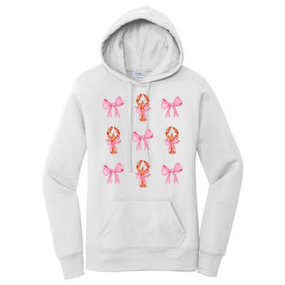 Pink Bow Cute Coquette Crawfish Y2k Clean Girl Aesthetic Women's Pullover Hoodie