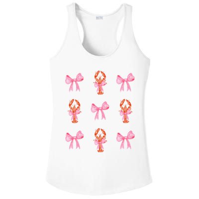 Pink Bow Cute Coquette Crawfish Y2k Clean Girl Aesthetic Ladies PosiCharge Competitor Racerback Tank
