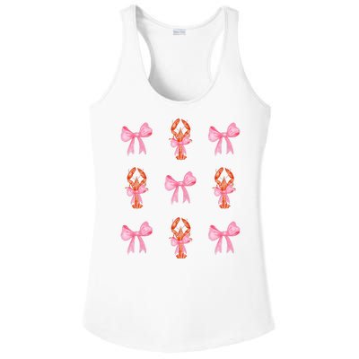 Pink Bow Cute Coquette Crawfish Y2k Clean Girl Aesthetic Ladies PosiCharge Competitor Racerback Tank