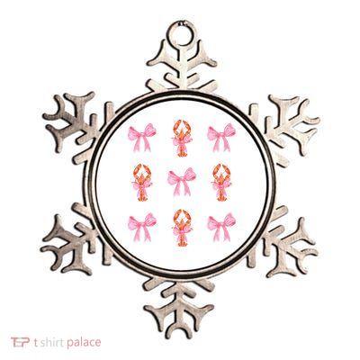 Pink Bow Cute Coquette Crawfish Y2k Clean Girl Aesthetic Metallic Star Ornament