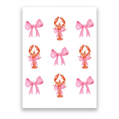 Pink Bow Cute Coquette Crawfish Y2k Clean Girl Aesthetic Poster