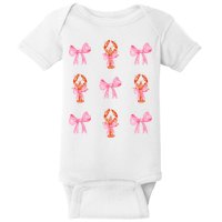 Pink Bow Cute Coquette Crawfish Y2k Clean Girl Aesthetic Baby Bodysuit