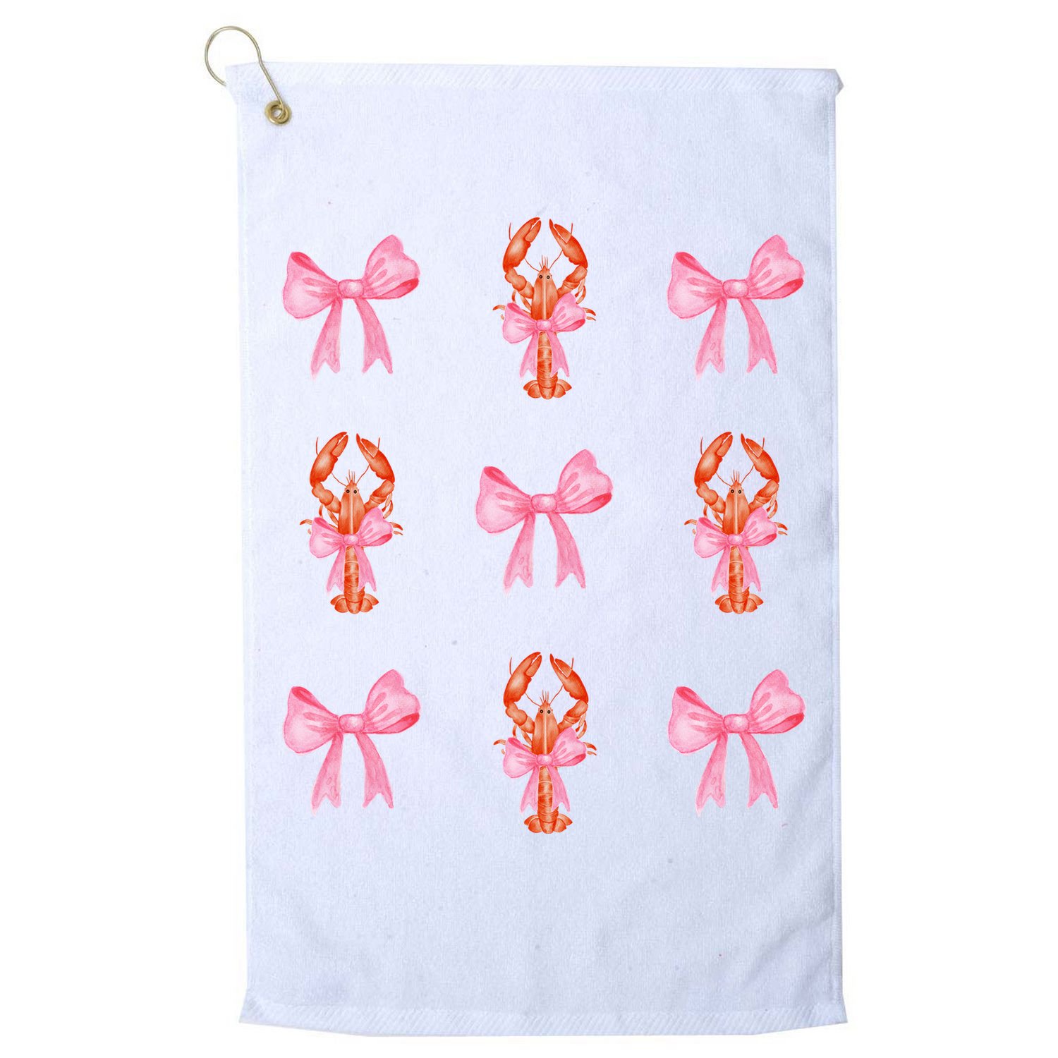 Pink Bow Cute Coquette Crawfish Y2k Clean Girl Aesthetic Golf Towel