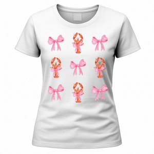 Pink Bow Cute Coquette Crawfish Y2k Clean Girl Aesthetic Women's T-Shirt