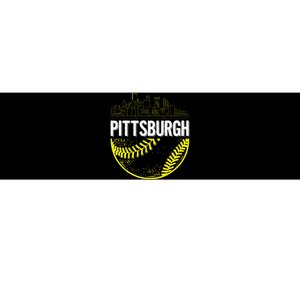 Pittsburgh Baseball Cityscape Distressed Bumper Sticker