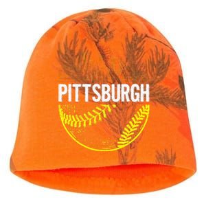 Pittsburgh Baseball Cityscape Distressed Kati - Camo Knit Beanie