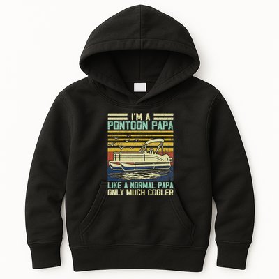 Pontoon Boat Captain Dad Papa Gag Pontooning Boating Lover Kids Hoodie