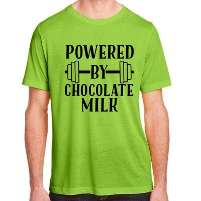 Powered By Chocolate Milk Gift Funny Weight Lifting Gift Adult ChromaSoft Performance T-Shirt