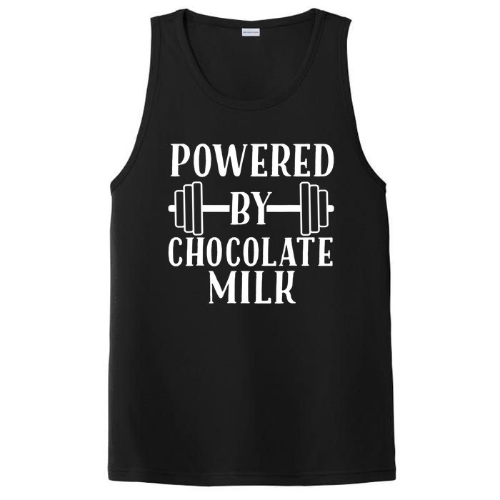 Powered By Chocolate Milk Gift Funny Weight Lifting Gift PosiCharge Competitor Tank