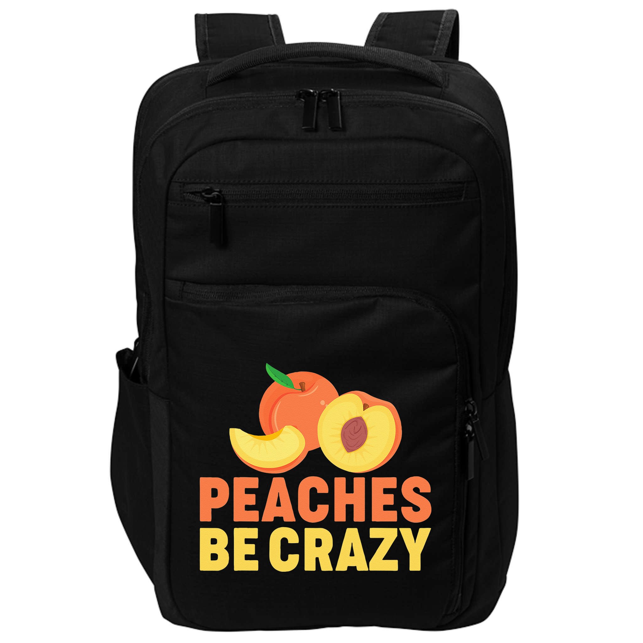 Peaches Be Crazy Funny Peach Pun Fruit Georgia Iced Tea Impact Tech Backpack