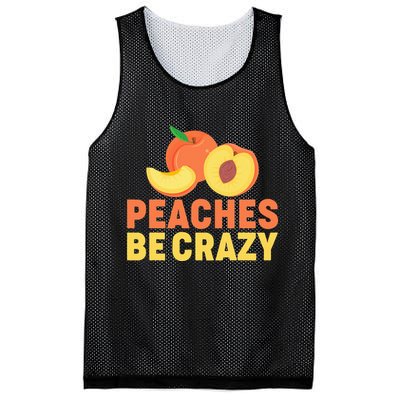 Peaches Be Crazy Funny Peach Pun Fruit Georgia Iced Tea Mesh Reversible Basketball Jersey Tank