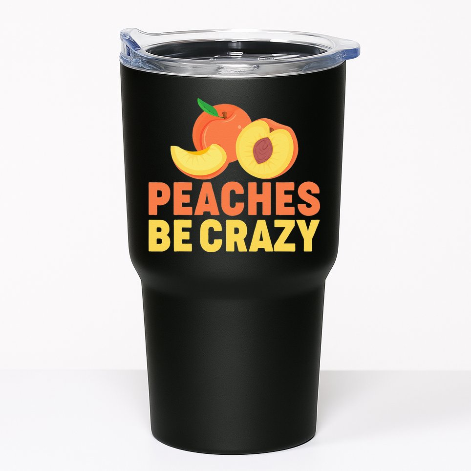 Peaches Be Crazy Funny Peach Pun Fruit Georgia Iced Tea Tumbler