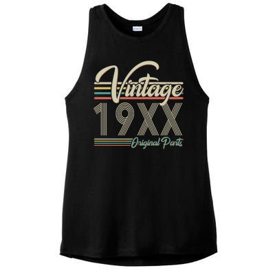 Personalize Birthday Custom Year Retro Vintage Ladies PosiCharge Tri-Blend Wicking Tank