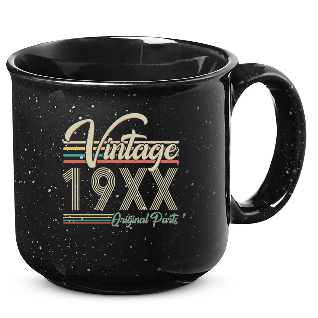 Personalize Birthday Custom Year Retro Vintage 15oz Campfire Ceramic Mug