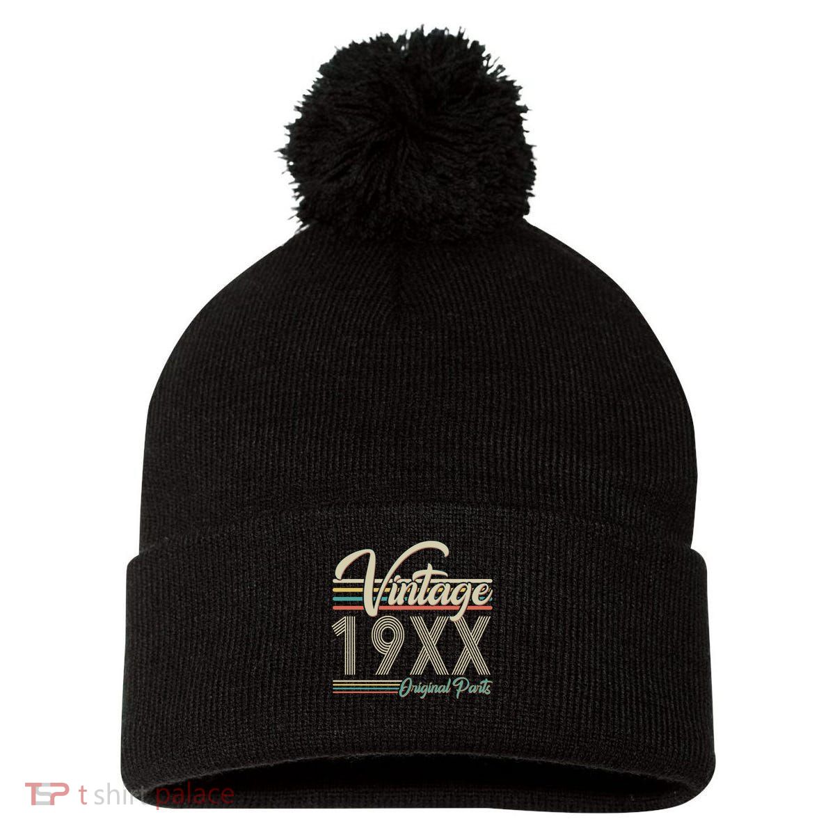 Personalize Birthday Custom Year Retro Vintage Pom Pom 12in Knit Beanie