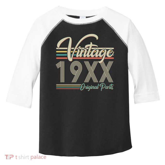 Personalize Birthday Custom Year Retro Vintage Toddler Fine Jersey T-Shirt