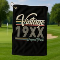 Personalize Birthday Custom Year Retro Vintage Golf Towel