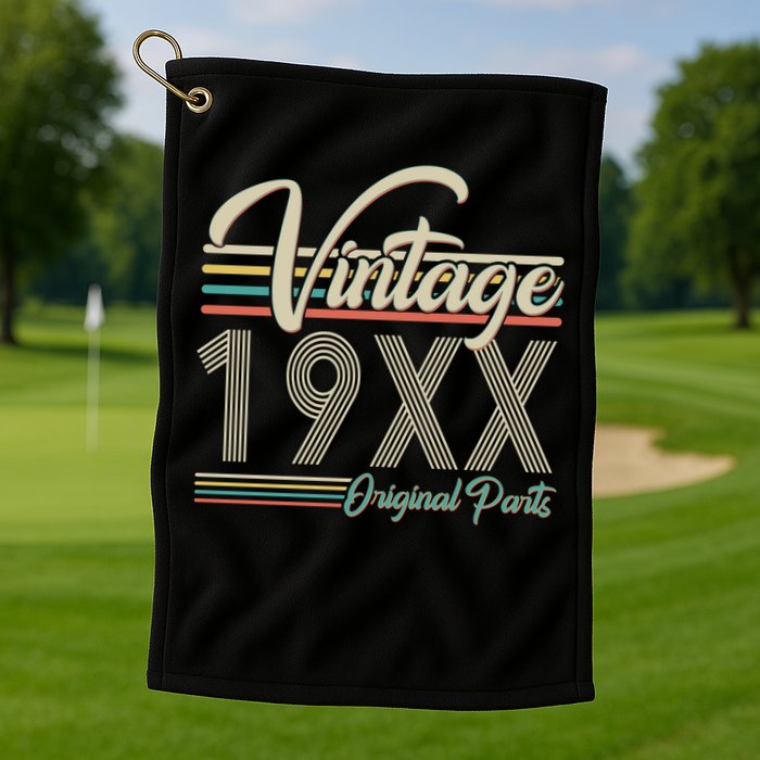 Personalize Birthday Custom Year Retro Vintage Golf Towel