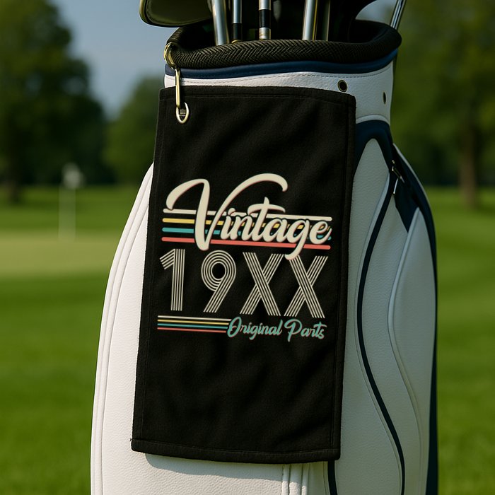 Personalize Birthday Custom Year Retro Vintage Golf Towel