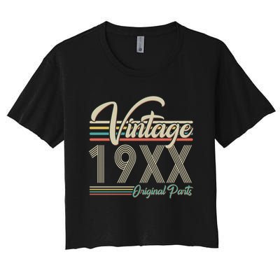 Personalize Birthday Custom Year Retro Vintage Crop Top