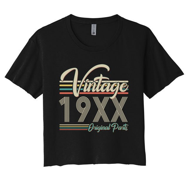 Personalize Birthday Custom Year Retro Vintage Crop Top