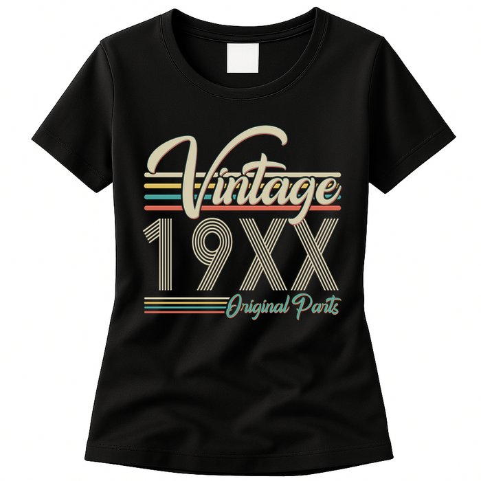 Personalize Birthday Custom Year Retro Vintage Womens T-Shirt
