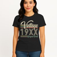 Personalize Birthday Custom Year Retro Vintage Womens T-Shirt