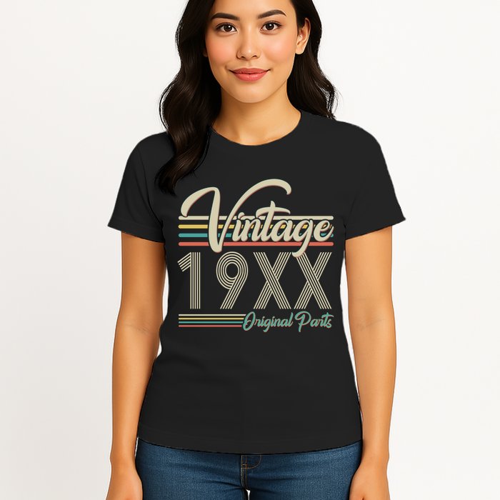Personalize Birthday Custom Year Retro Vintage Womens T-Shirt