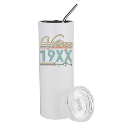 Personalize Birthday Custom Year Retro Vintage Stainless Steel Tumbler